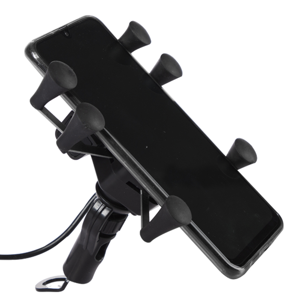 PORTA CELULAR C/CARGADOR DE BATERIA P/ESPEJO (12V)