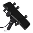 PORTA CELULAR C/CARGADOR DE BATERIA P/ESPEJO (12V)