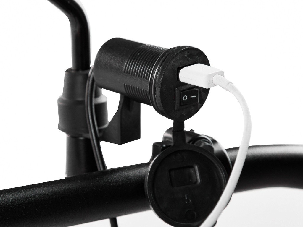 CARGADOR 12V USB MOTO P/MANUBRIO CON TAPA IMPERMEABLE