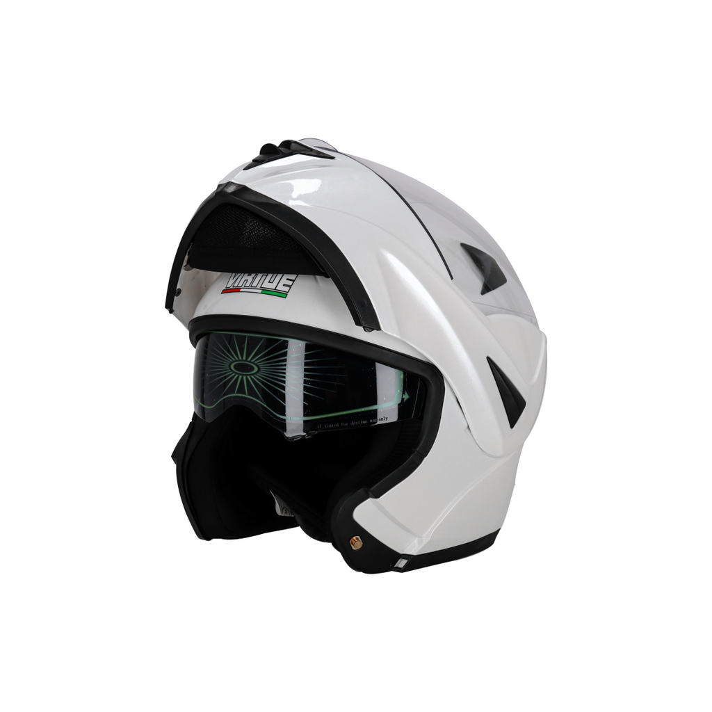 CASCO REBATIBLE VIRTUE LISO BLANCO L