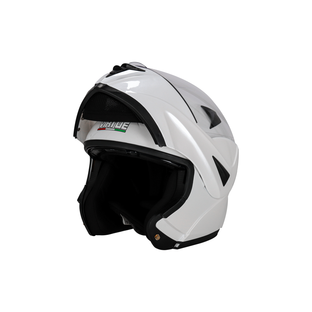 CASCO REBATIBLE VIRTUE LISO BLANCO L