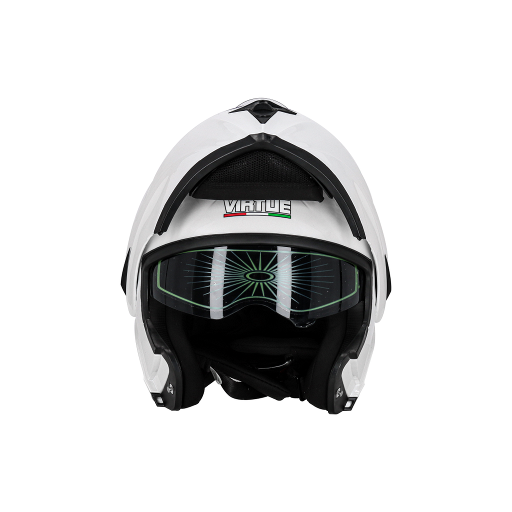 CASCO REBATIBLE VIRTUE LISO BLANCO L
