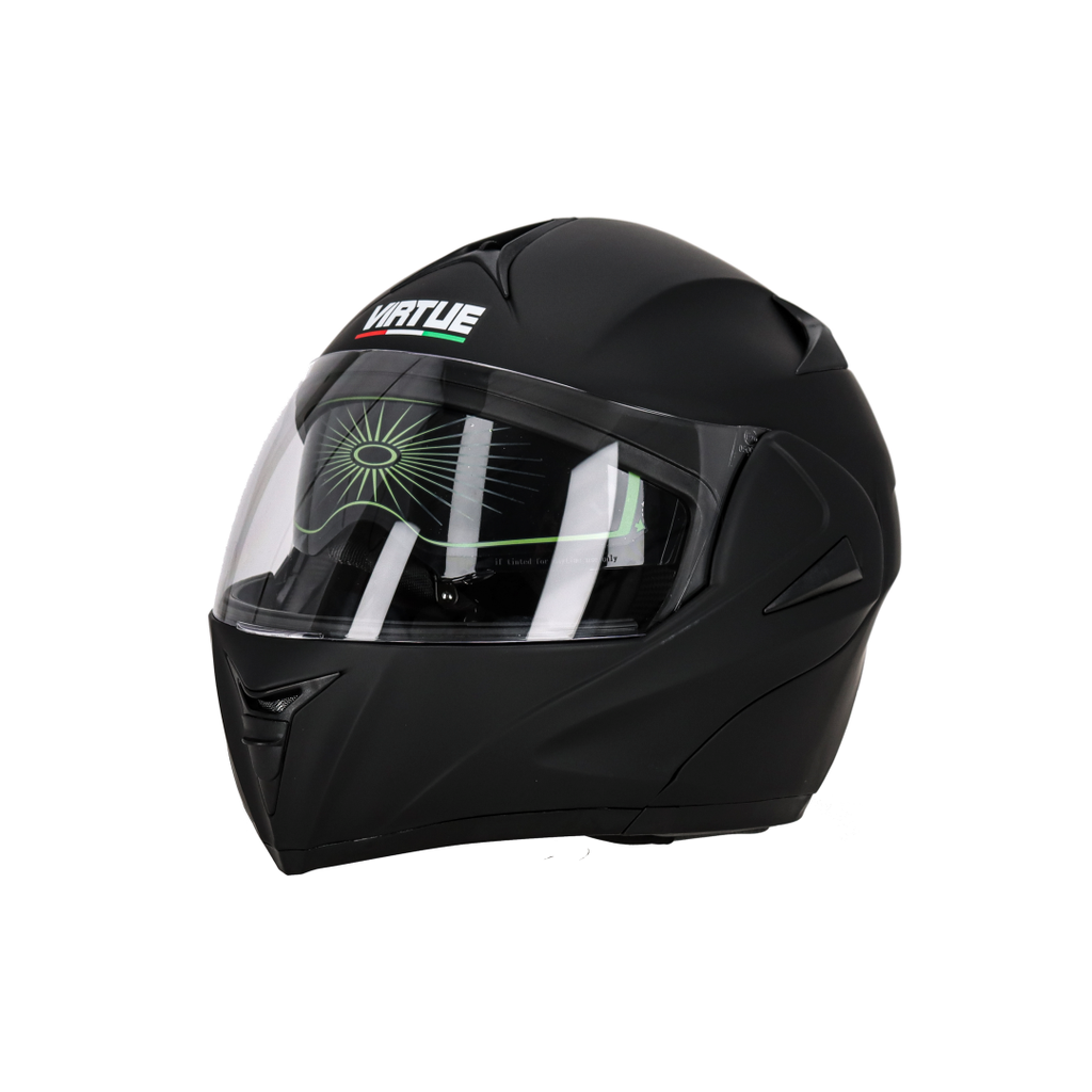 CASCO REBATIBLE VIRTUE LISO NEGRO L