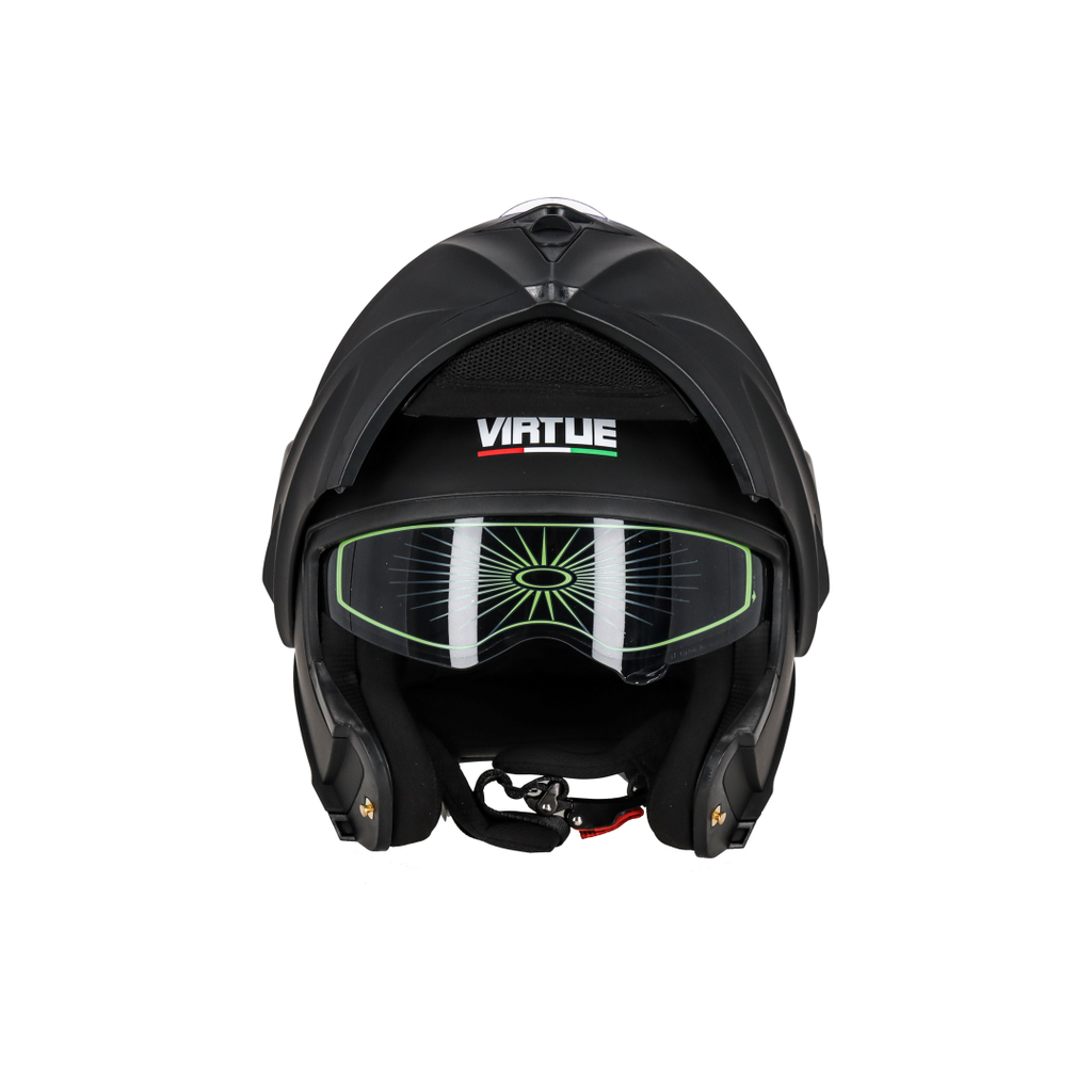 CASCO REBATIBLE VIRTUE LISO NEGRO XL