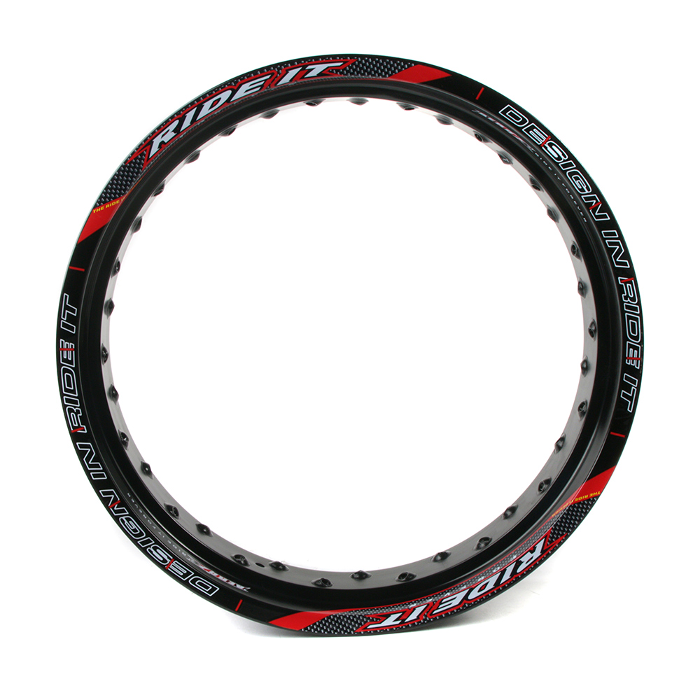 ARO DE LLANTA ALUMINIO 350X17 C/STICKER NEGRO (MOTARD)