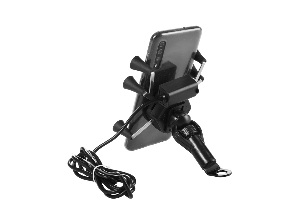 PORTA CELULAR C/CARGADOR DE BATERIA P/ESPEJO (12V)