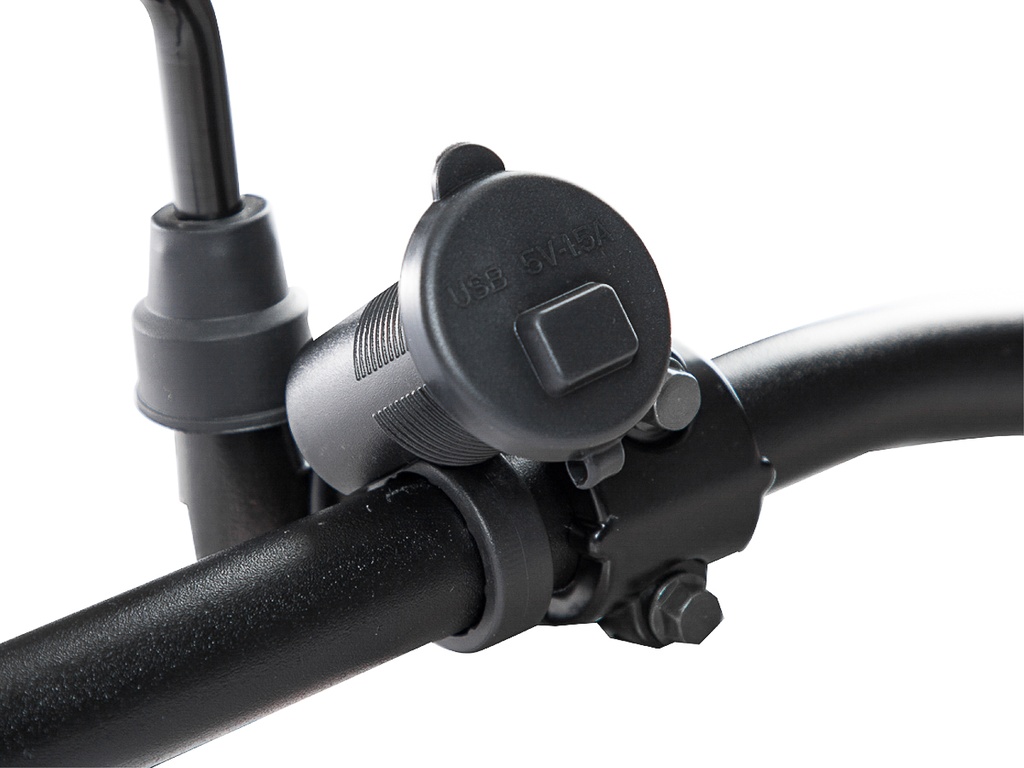 CARGADOR 12V USB MOTO P/MANUBRIO CON TAPA IMPERMEABLE