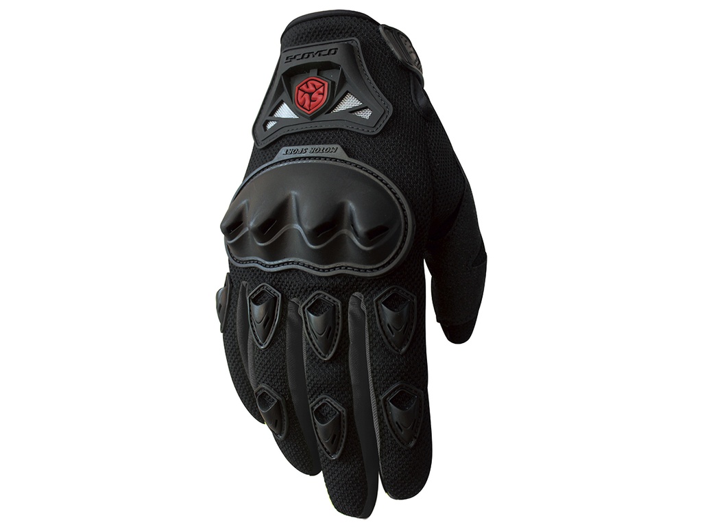 GUANTE C/PROTECTORES TALLE L MC29 NEGRO SCOYCO