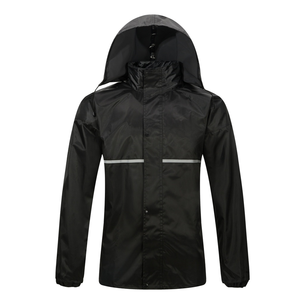 TRAJE DE LLUVIA C/CAPUCHA BANDA REFLECTIVA C/BOLSO TALLE L