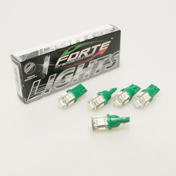 LAMPARA 5 LEDS T10 12V SMD VERDE UNIVERSAL